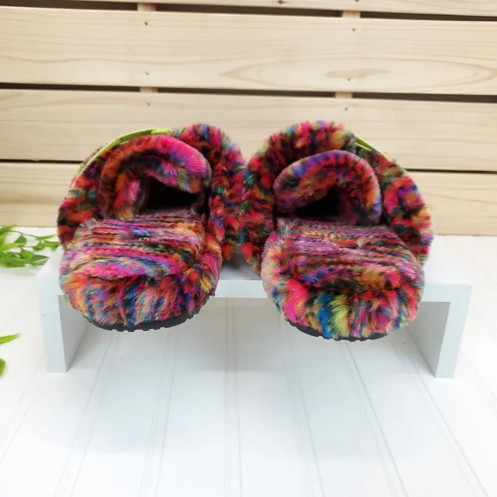 UGG Men's Fluff It Pixelate Faux Fur Slippers Size 9